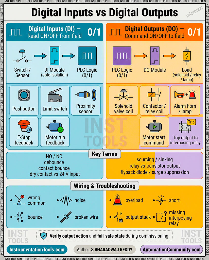 Digital inputs vs Digital outputs - PLC - INST TOOLS