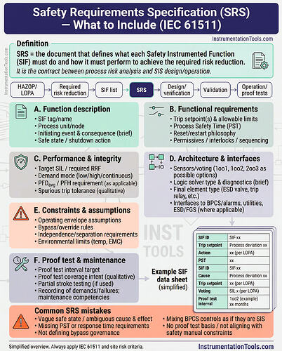 Safety requirements specification (SRS)