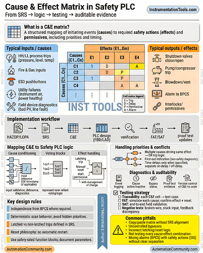 Cause & Effect matrix implementation in Safety PLC