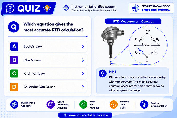Which equation gives the most accurate RTD calculation