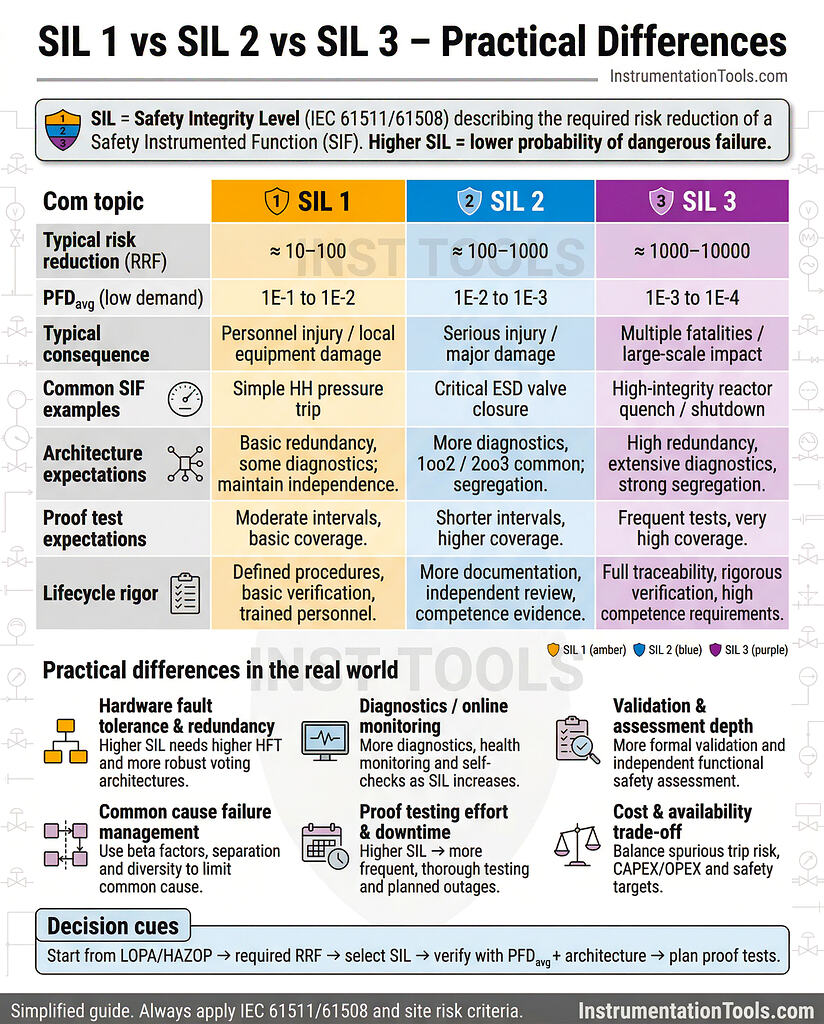 SIL 1 vs SIL 2 vs SIL 3 - SIS - INST TOOLS