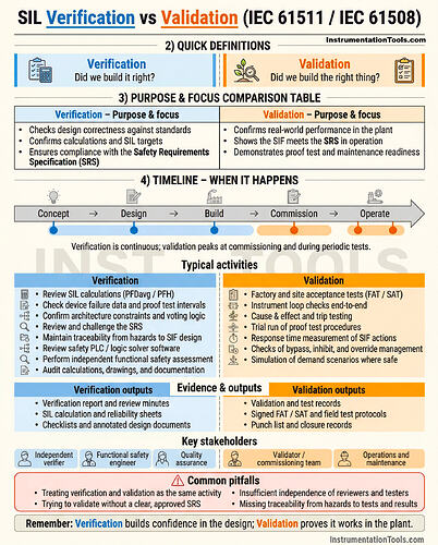 SIL verification vs validation