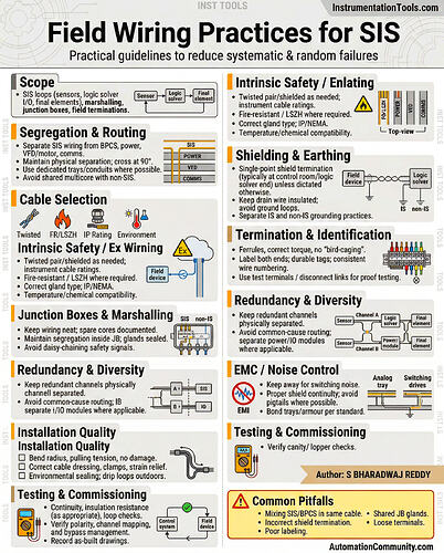 Field wiring practices for SIS
