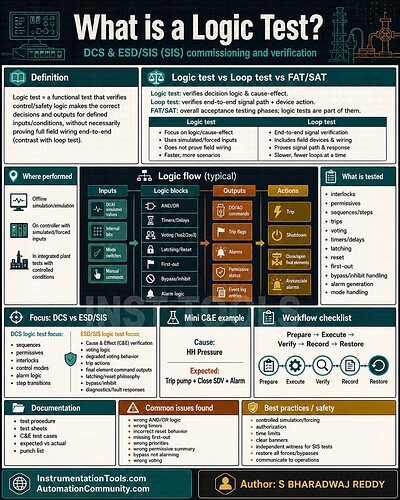 Logic Test in DCS and ESD system