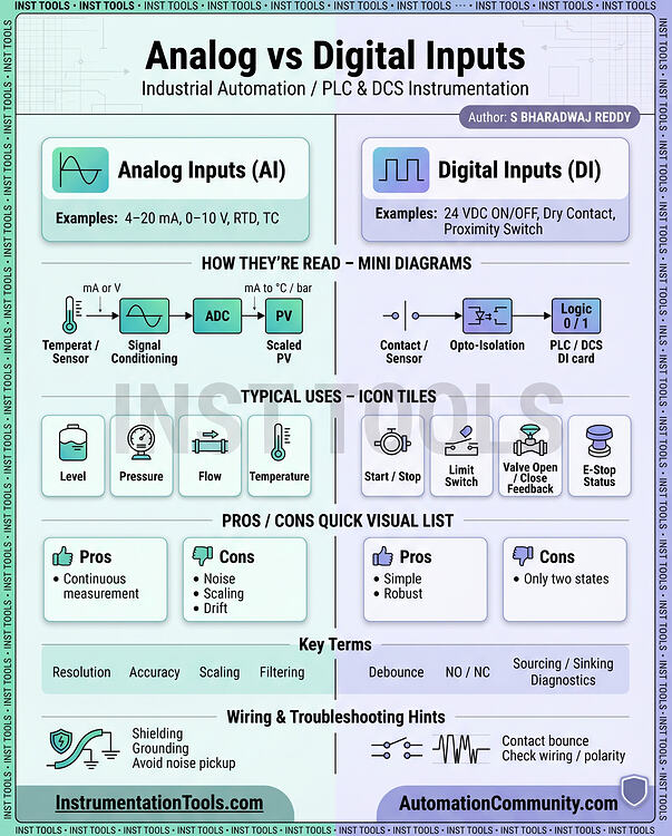 Digital Input Types Instrumentation Analog vs digital inputs - PLC - INST TOOLS
