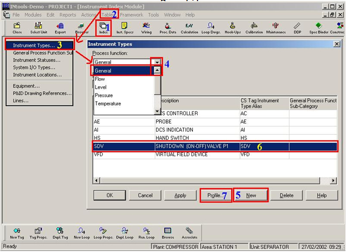 InTools Create Instrument type - 1